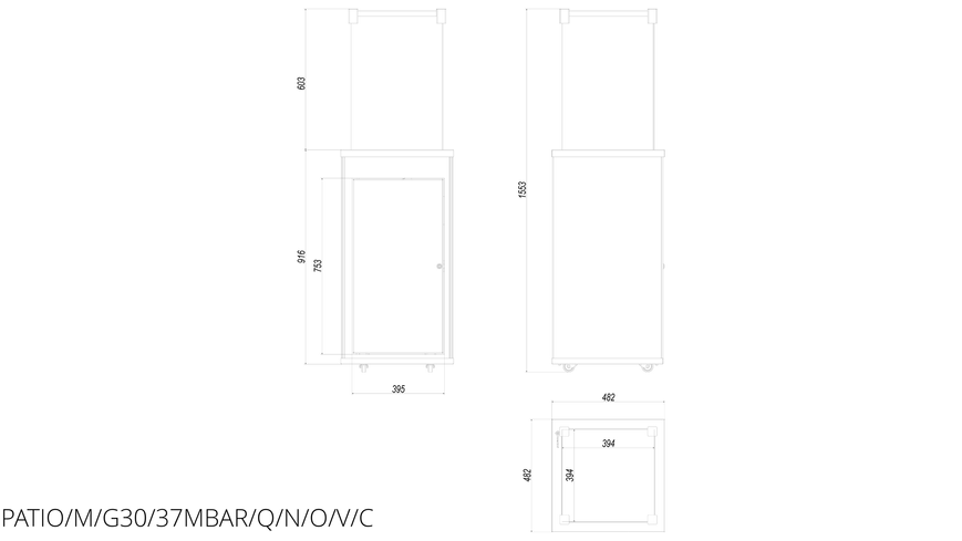 Газовий обігрівач Kratki PATIO керамограніт NATURALI OSSIDIANA VENA CHIARA - ручне управління PATIO/M/G30/37MBAR/Q/N/O/V/C фото
