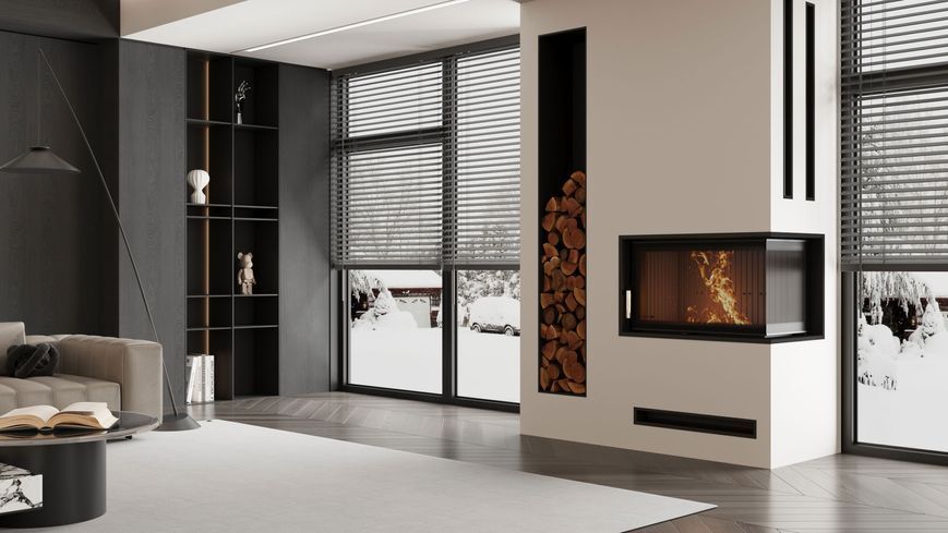Камінна топка BOKAR 855045 R (14,5 kW) black ceramatex 845045b R фото