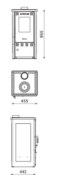 Сталева піч Alfa-Plam ELITA 2 ECO Червоний 1733 фото