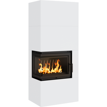Камін Kratki SIMPLE 12 BS ліва в обудові BOX стальний - білий SIMPLE/BOX/L/S/BIANCO фото