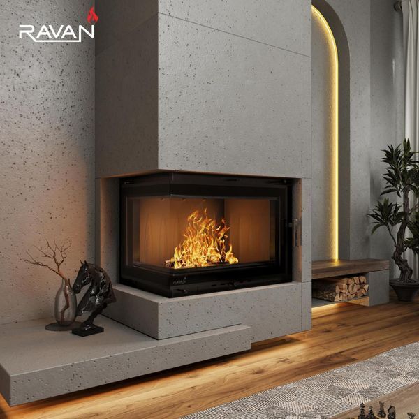 Камінна топка на дровах Ravan Чавунна кутова топка IMPERIAL 700 L 16 кВт IMPERIAL 700 L фото