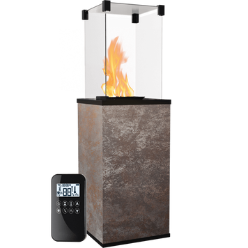 Газовий обігрівач Kratki PATIO MINI керамограніт OXIDE NERO - пульт PATIO/MINI/G30/37MBAR/Q/O/N фото