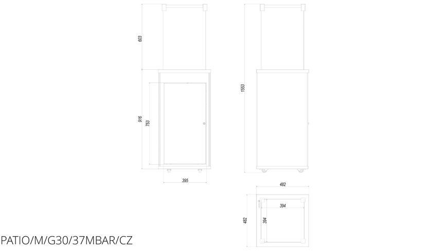 Газовий обігрівач Kratki PATIO скло/чорний PATIO/M/G30/37MBAR/CZ фото