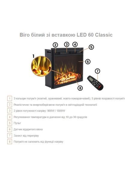 Камінокомплект Aflamo VIGO Бетон + LED 60 VIGO Бетон + LED 60 фото