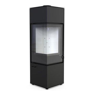 Сталева піч Defro Home QUADROOM LONG QUADROOM Long Black фото