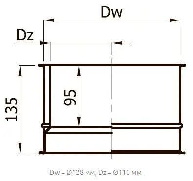 Компенсаційний перехідник двостінний Darco WD &Oslash; 120 чорна сталь 0,8 мм 11050183 фото