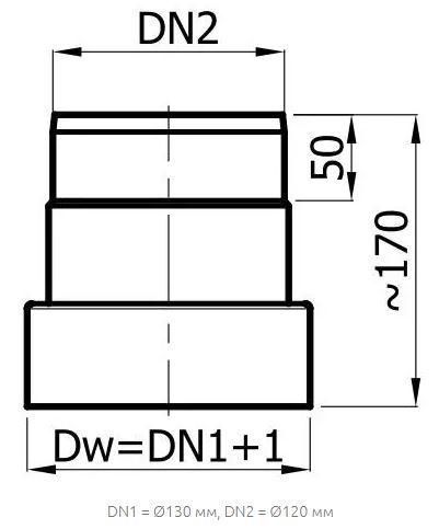 Редукція Darco RD &Oslash; 120/130 чорна сталь 2 мм 11050139 фото
