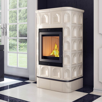 Кахельна піч-камін Kratki BLANKA 8 кахель кремова (8,0 кВт) BLANKA/KAFEL/K фото