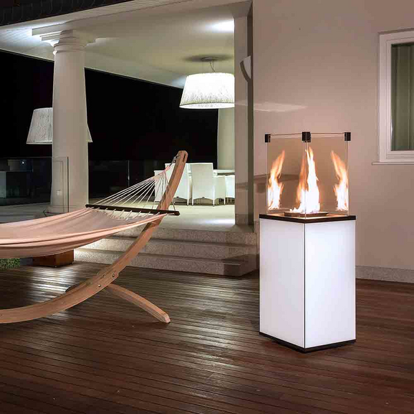 Газовий обігрівач Kratki PATIO скло/білий - дистанційне керування (пульт) PATIO/G30/37MBAR/B фото