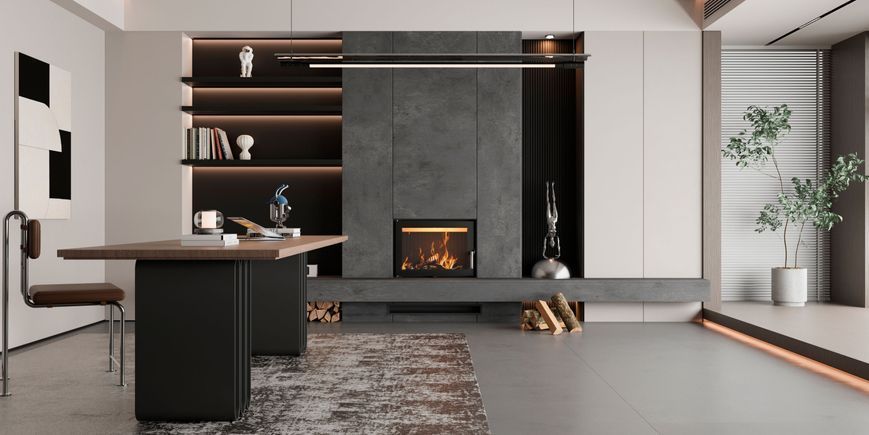 Камінна топка BOKAR 7050 (15,2 kW) white ceramatex 7050w фото