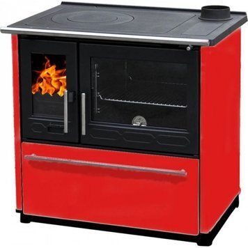 Піч для кухні на дровах Plamen 850 Glas (червона емаль) 850 Glas red фото
