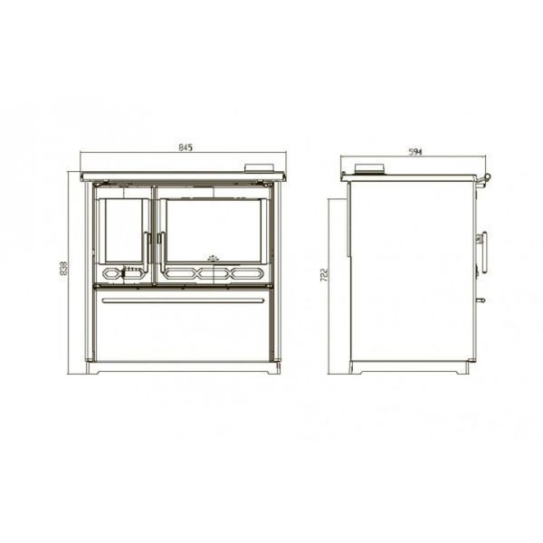 Піч для кухні на дровах Plamen 850 Glas (червона емаль) 850 Glas red фото