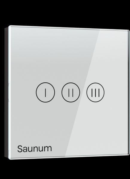 Клімат-контроль для лазні та сауни SAUNUM Base біле скло + пульт білий 9_111892 фото