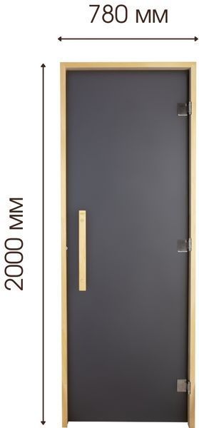 Двері для лазні та сауни Tesli Lux Graphite Sateen 2000х800 016256 фото